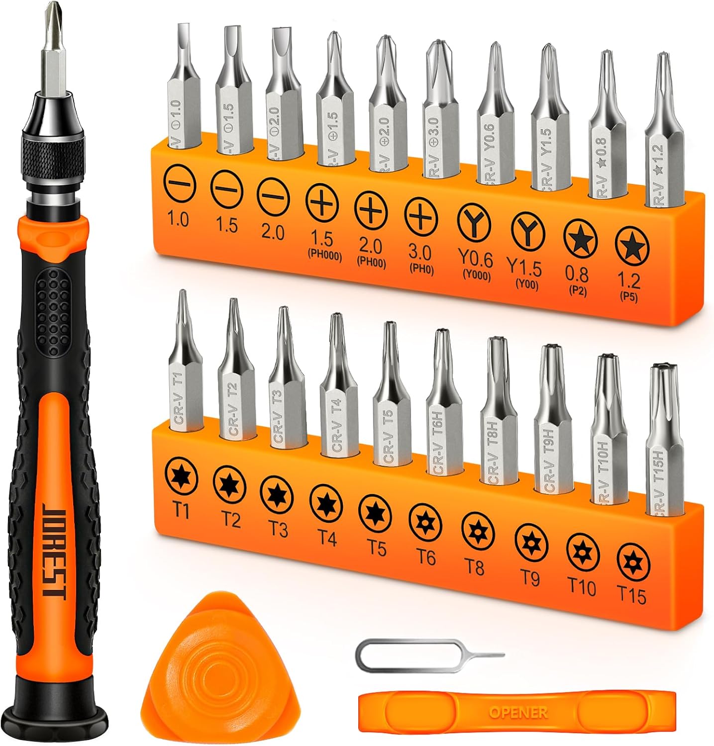 JOREST 59Pcs Small Precision Screwdriver Set with Torx T5. T6. T8. Mini Repair Tool Kit for Macbook. Computer. Laptop. iPhone. PS4 PS5. Xbox. Switch. Eyeglasses. Watch. PC. Ring Doorbell. Electronic